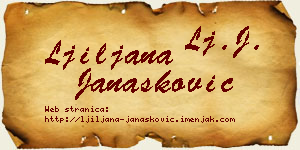 Ljiljana Janašković vizit kartica